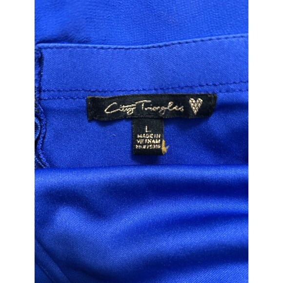 City Triangles L Blue Chiffon Maxi Dress Strapless Cocktail Wedding Guest Party - Picture 7 of 11